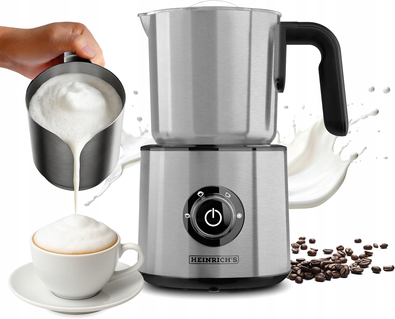 Pěnič šlehač napěňovač mléka elektrický ohřev 250ml 600W