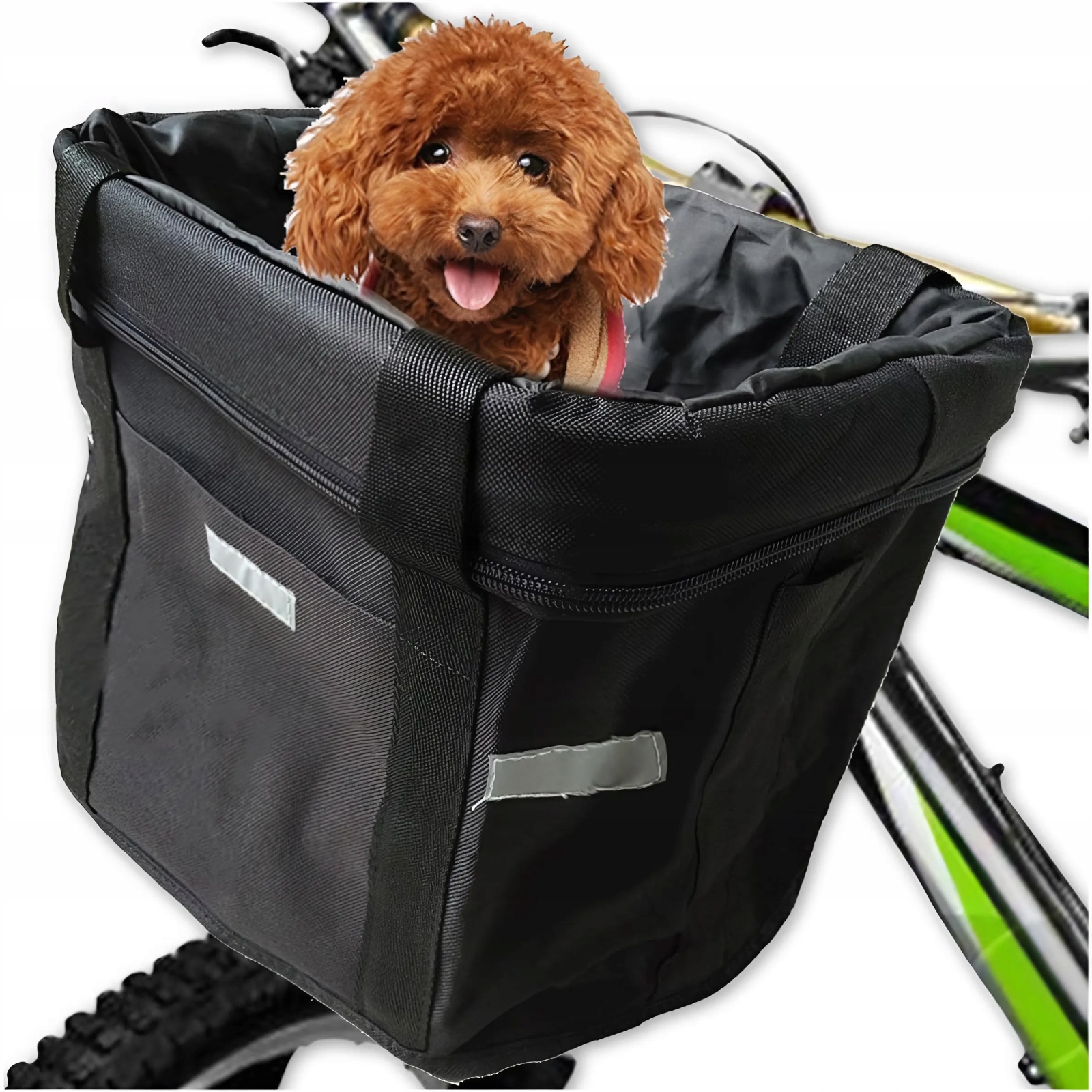 KOSZ ROWEROWY KOSZYK NA ROWER NA PRZÓD 34CM MATERIAŁOWY NA PIESKA NA ZAKUPY Stan opakowania oryginalne