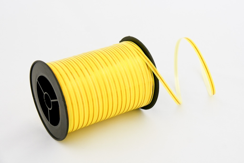 

Szpula taśma wstązka 250y Cytrynowa/złoty Pasek