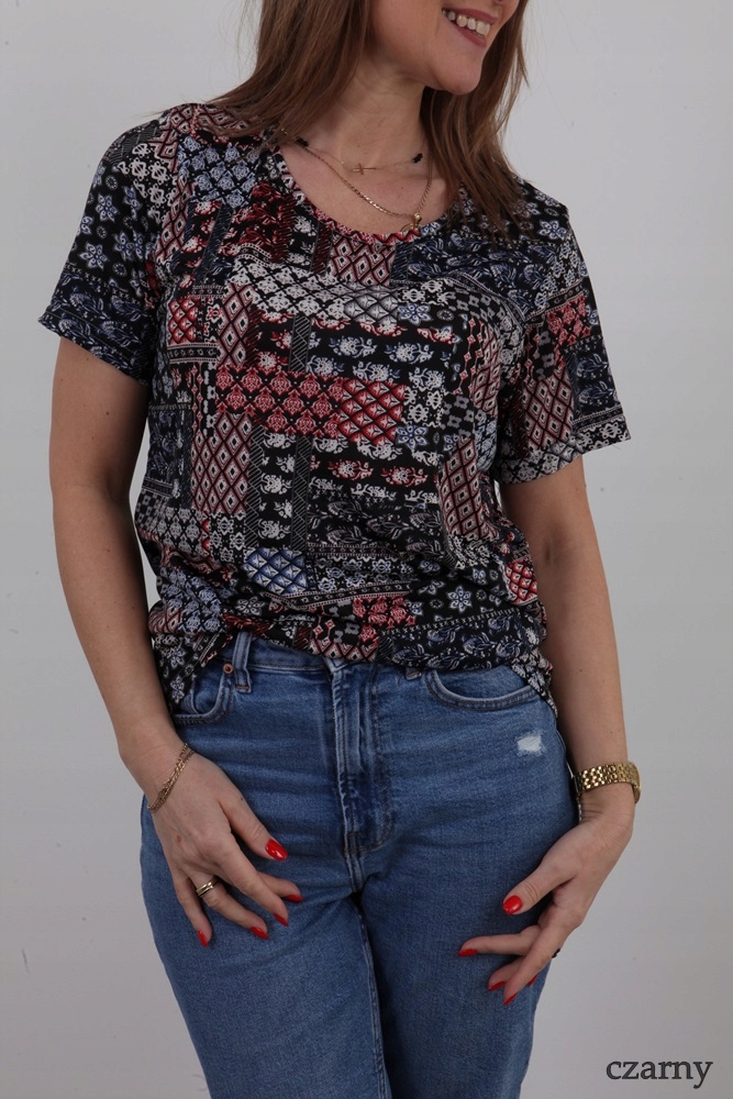 ZWIEWNA LEKKA BLUZKA WZORKI WZORY KOLORY *3XL Marka inna