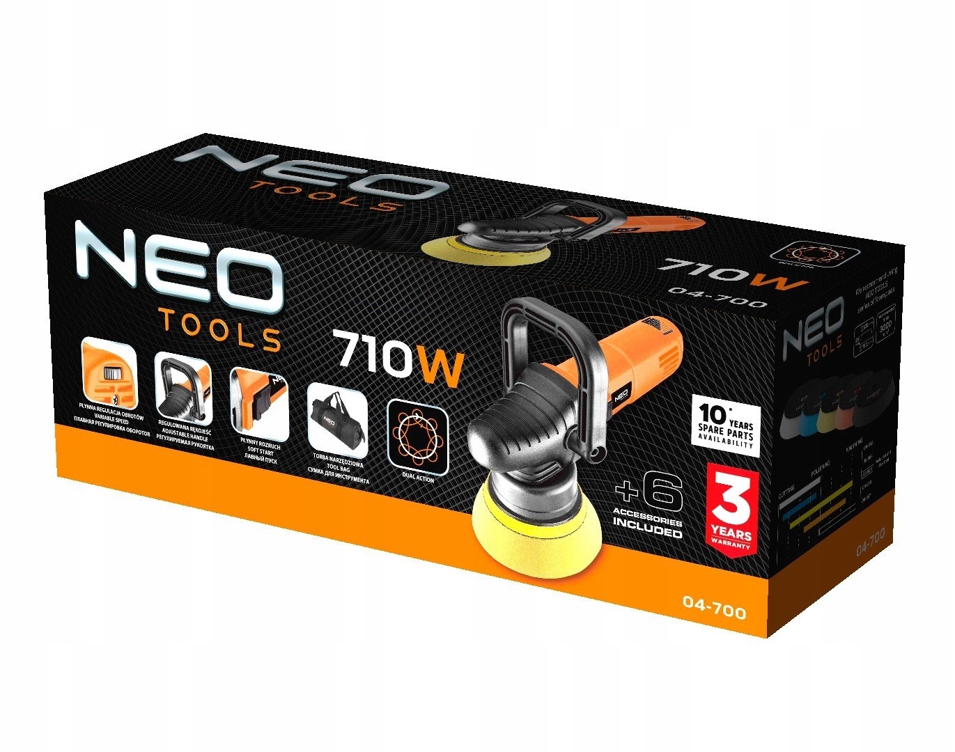 POLERKA DUAL ACTION 710W, 125MM, OBROTY 2000-4600 Marka Neo Tools