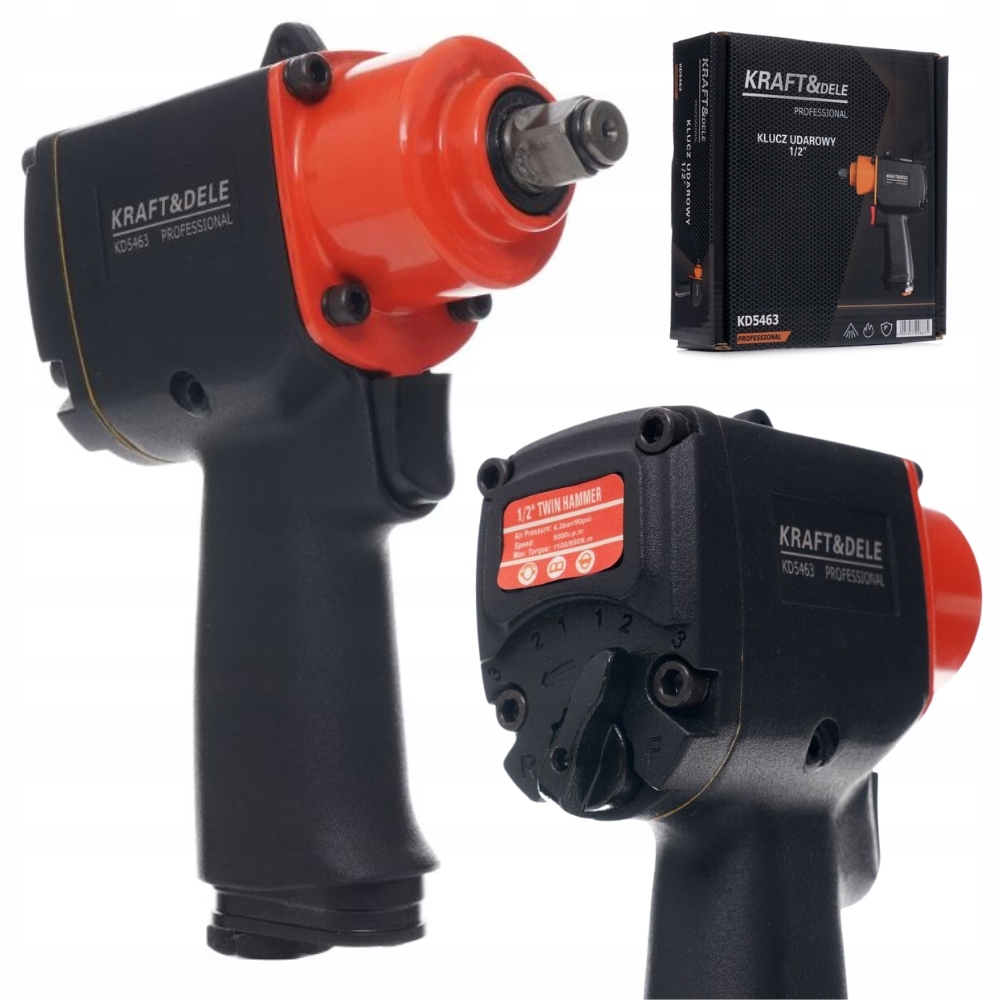 Pištoľ Rázový Uťahovák Dielenský Pneumatický 1/2" Krátky 850-1100 Nm