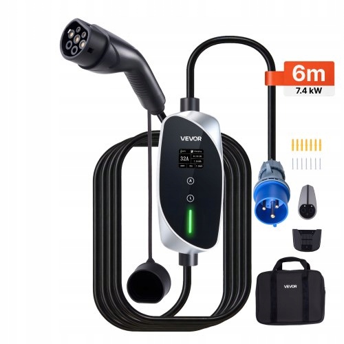 Vevor Mobilná Nabíjacia Stanica Wallbox 7 4 Kw 32 A Typ 2 Profesionálna
