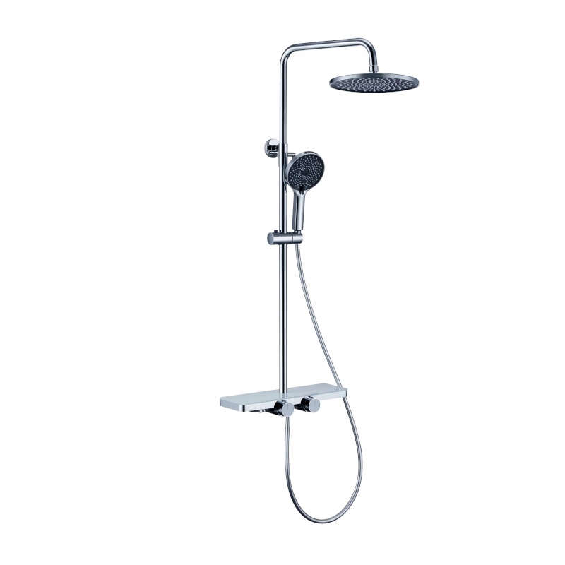 BATERIA PRYSZNICOWA Z TERMOSTATEM I DESZCZOWNICĄ F13A CHROM