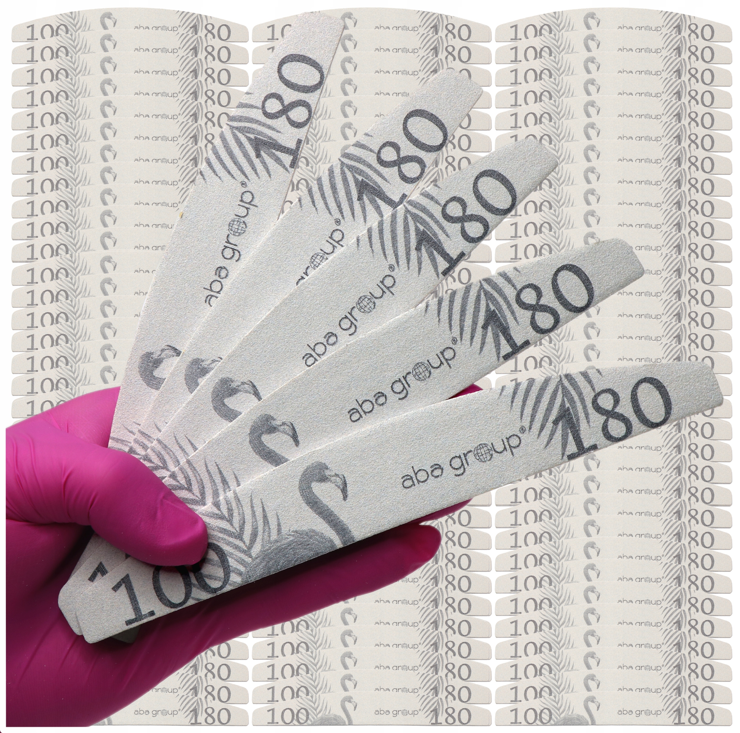 pilník na nehty Tenký Slim 100/180 Aba Group Půlměsícová lodička 100 kusů