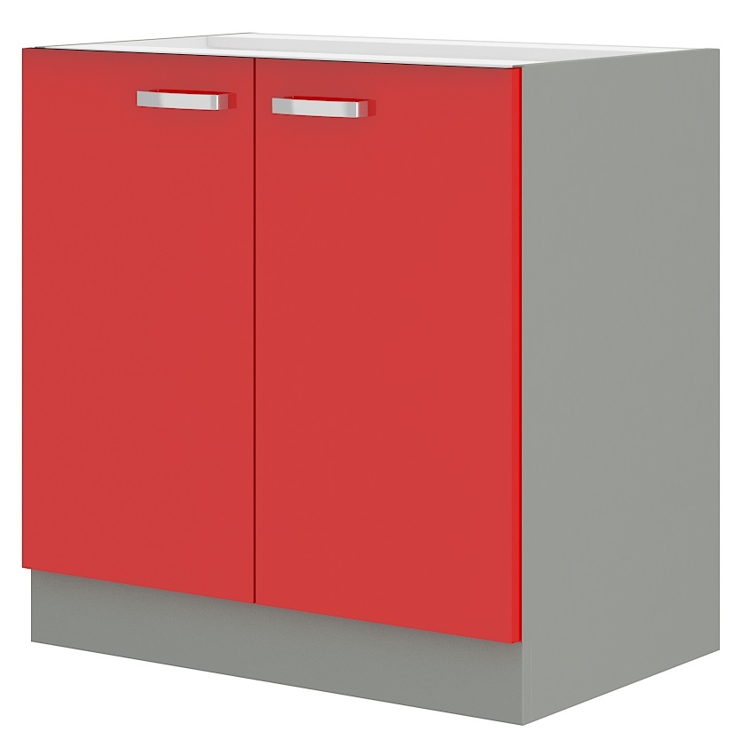 

Szafka kuchenna pod zlew 80cm. Czerwony połysk Mdf