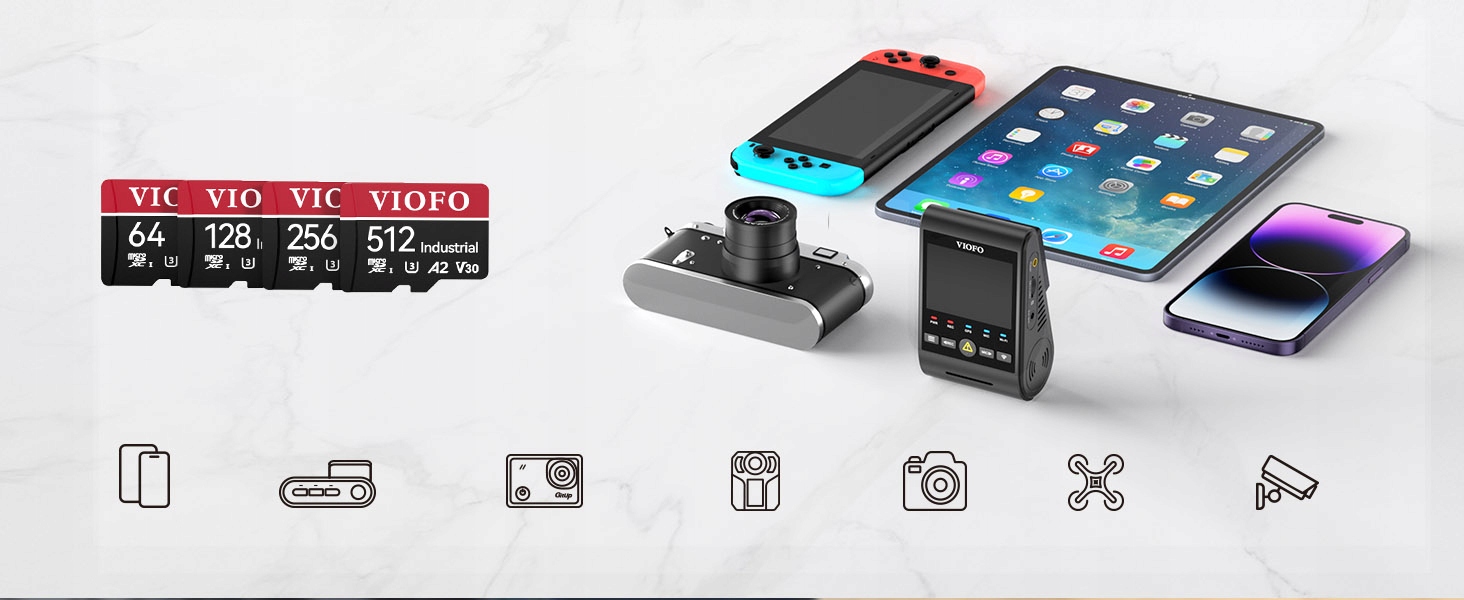 VIOFO KARTA PAMIĘCI microSDXC U3 64GB Class 10 V30 Typ karty SDXC