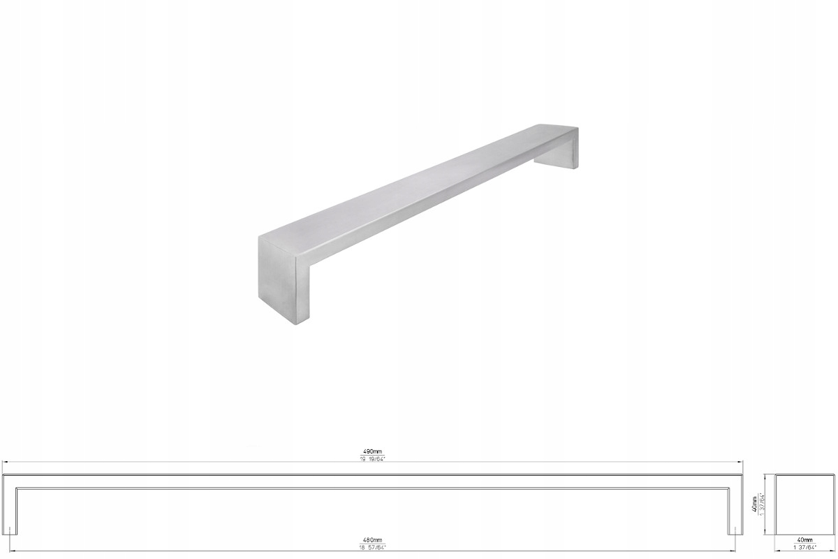 Nábytková úchytka Siro 1739-490N1 nerezová ocel kartáčovaná ocel