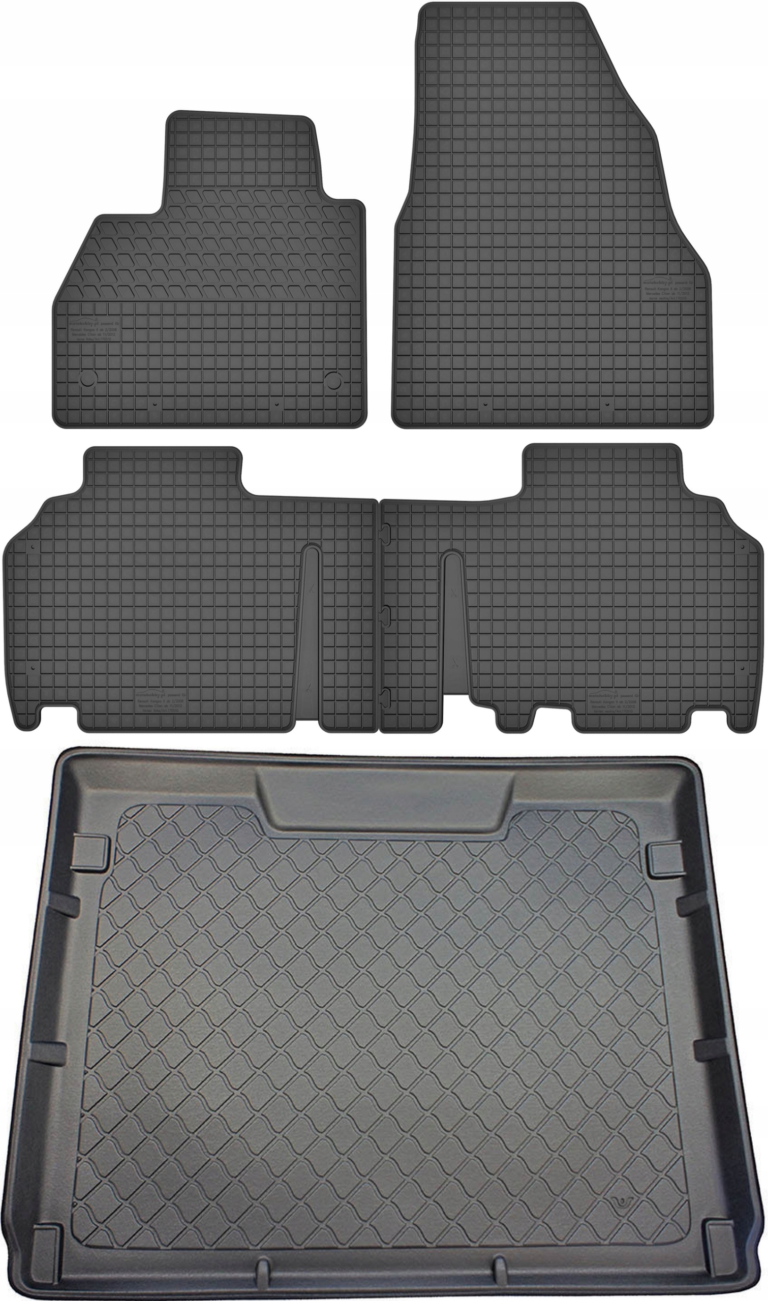 Renault Kangoo II Type W Kombi od roku 2008-2021 Sada Koberce batožinový priestor