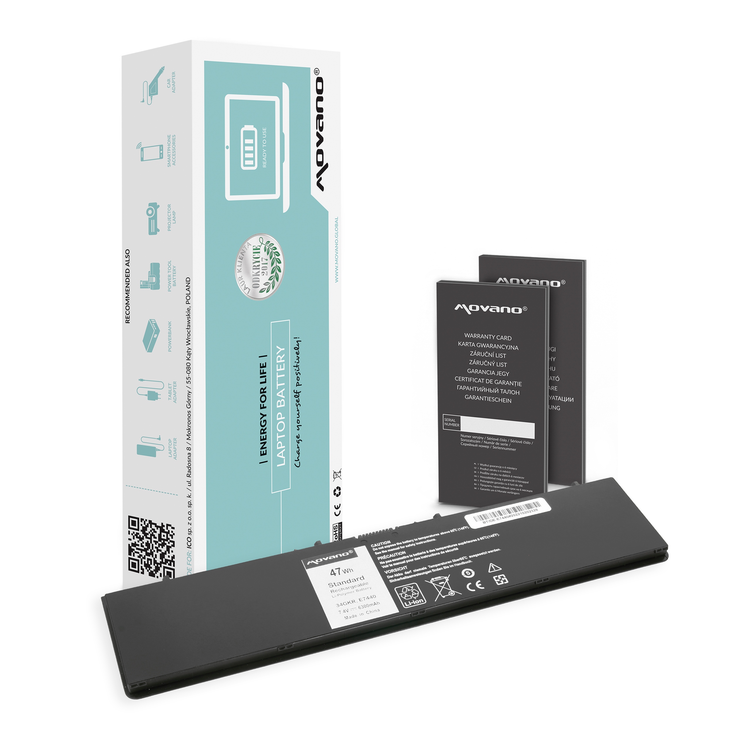 

Bateria 34GKR do Dell Latitude E7440 E7450 6300mAh