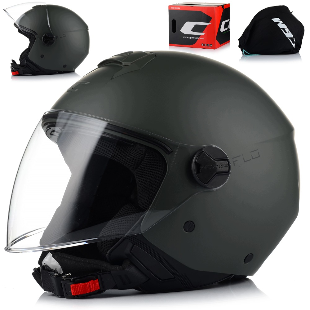 Motocyklová prilba Cgm 167 Flo otvorený ľahký skúter chopper Ecer 22.06