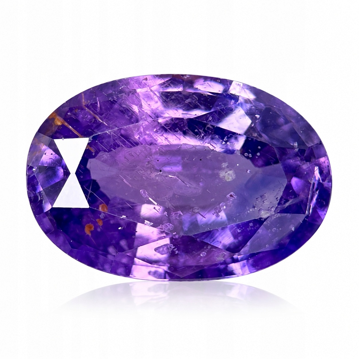 Přírodní safír 1.42 ct Fialový Ovál Cejlon SI1 certifikát Wbd