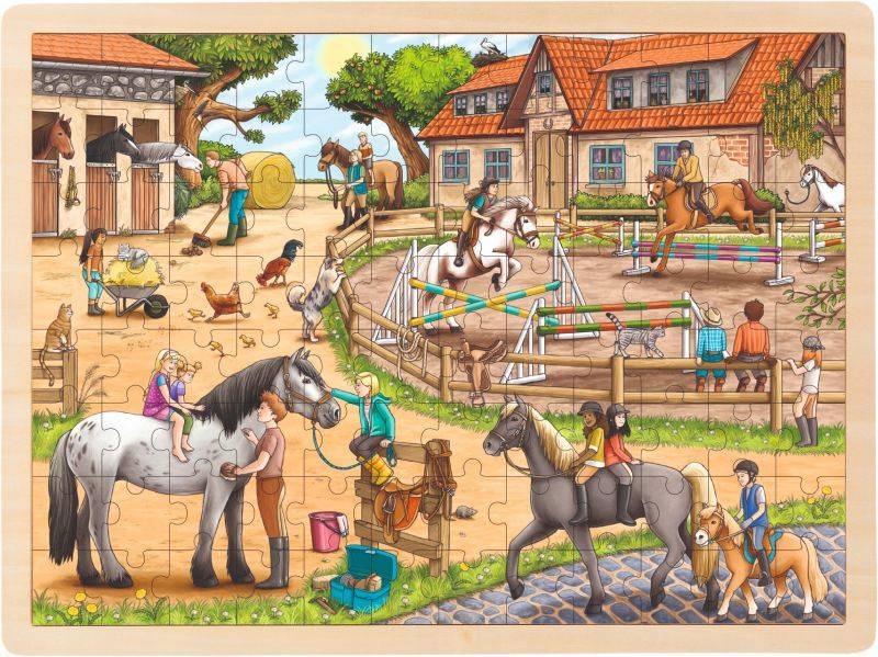 

Drewniane Puzzle Szkółka Jeździecka Układanka Goki