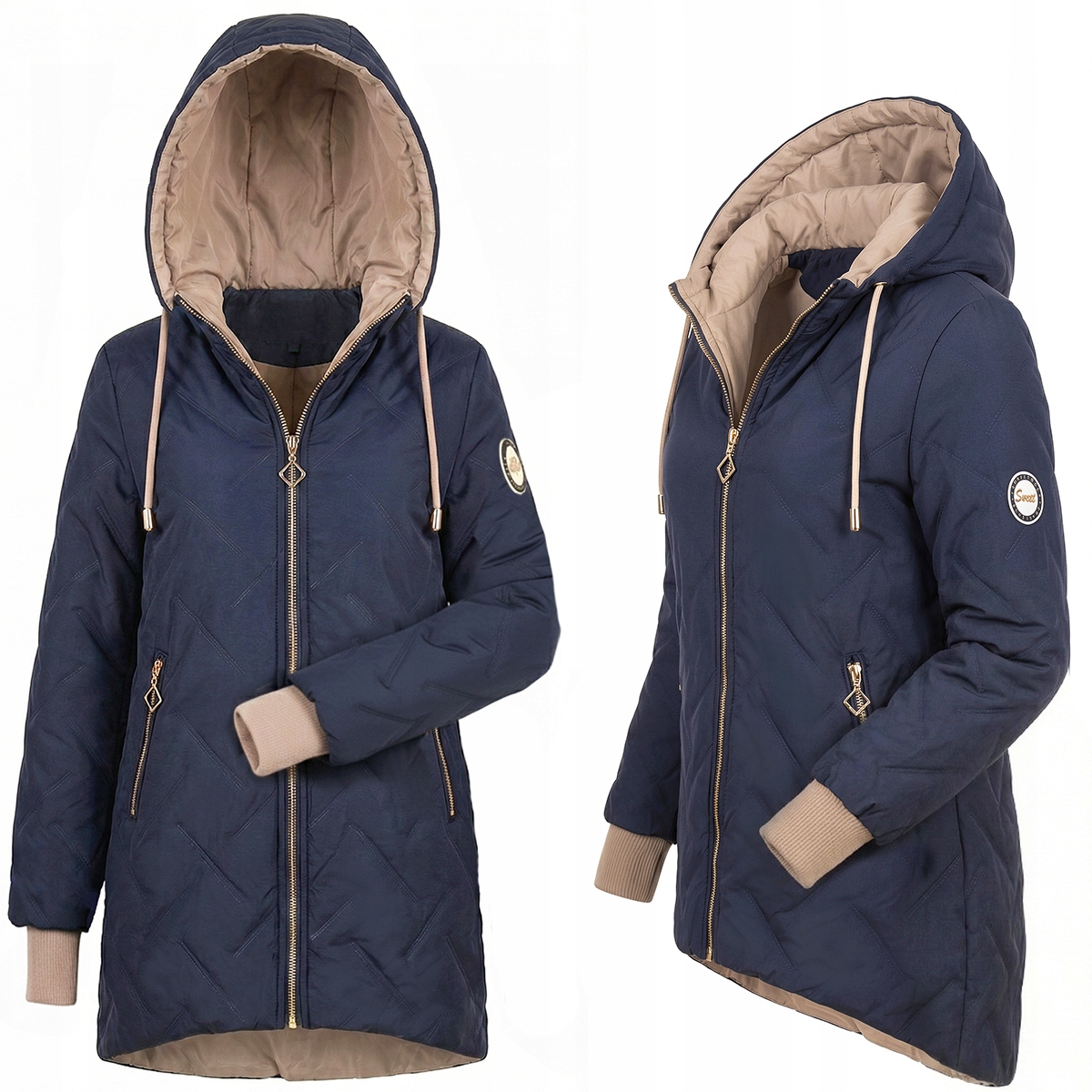 Damska Wiosenna Kurtka Przejściowa Na Wiosnę Z Kapturem _kolory_xxl