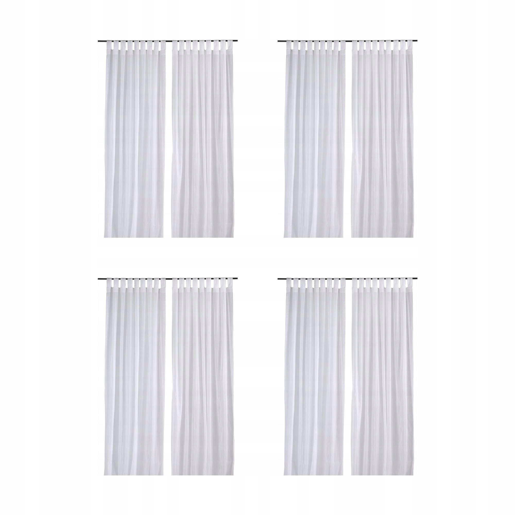 4 ks Záclona bílá 60x120 cm na ramenních popruzích 100% bavlna Matilda