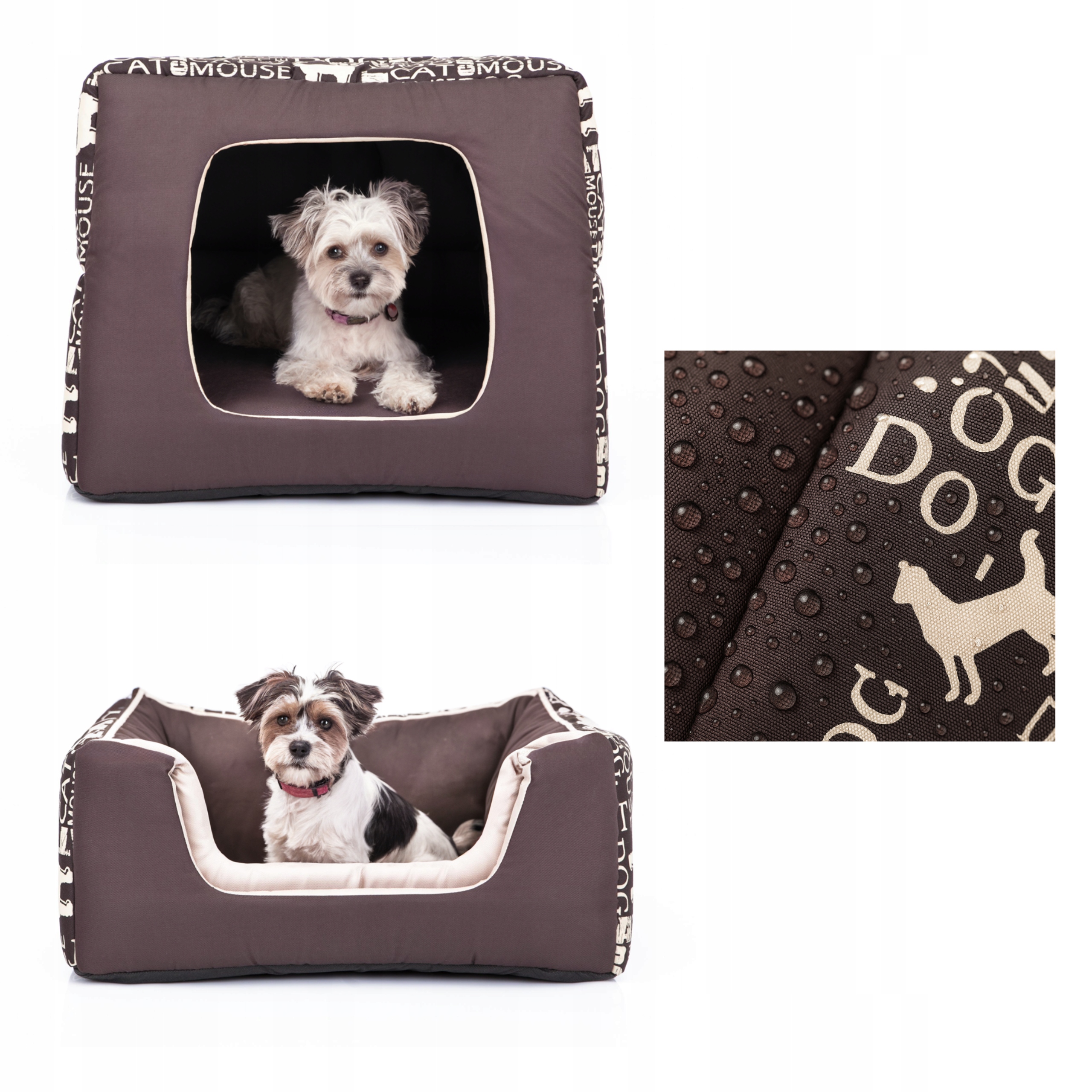 Legowisko i buda w jednym, 2w1 Kanapa Kojec Łóżko składane dla psa 50x50 cm-Zdjęcie-0