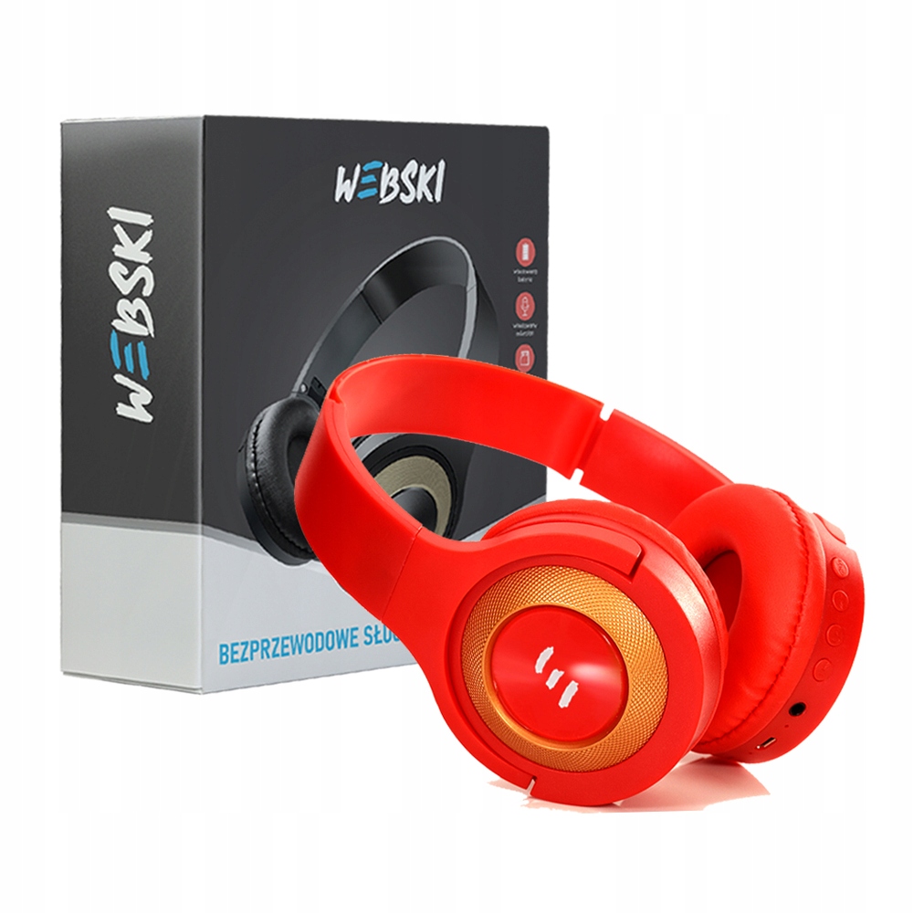 Słuchawki BLUETOOTH 5.0 z Mikrofonem Radiem FM CZYTNIKIEM KART MICRO SD Impedancja 32 Ω