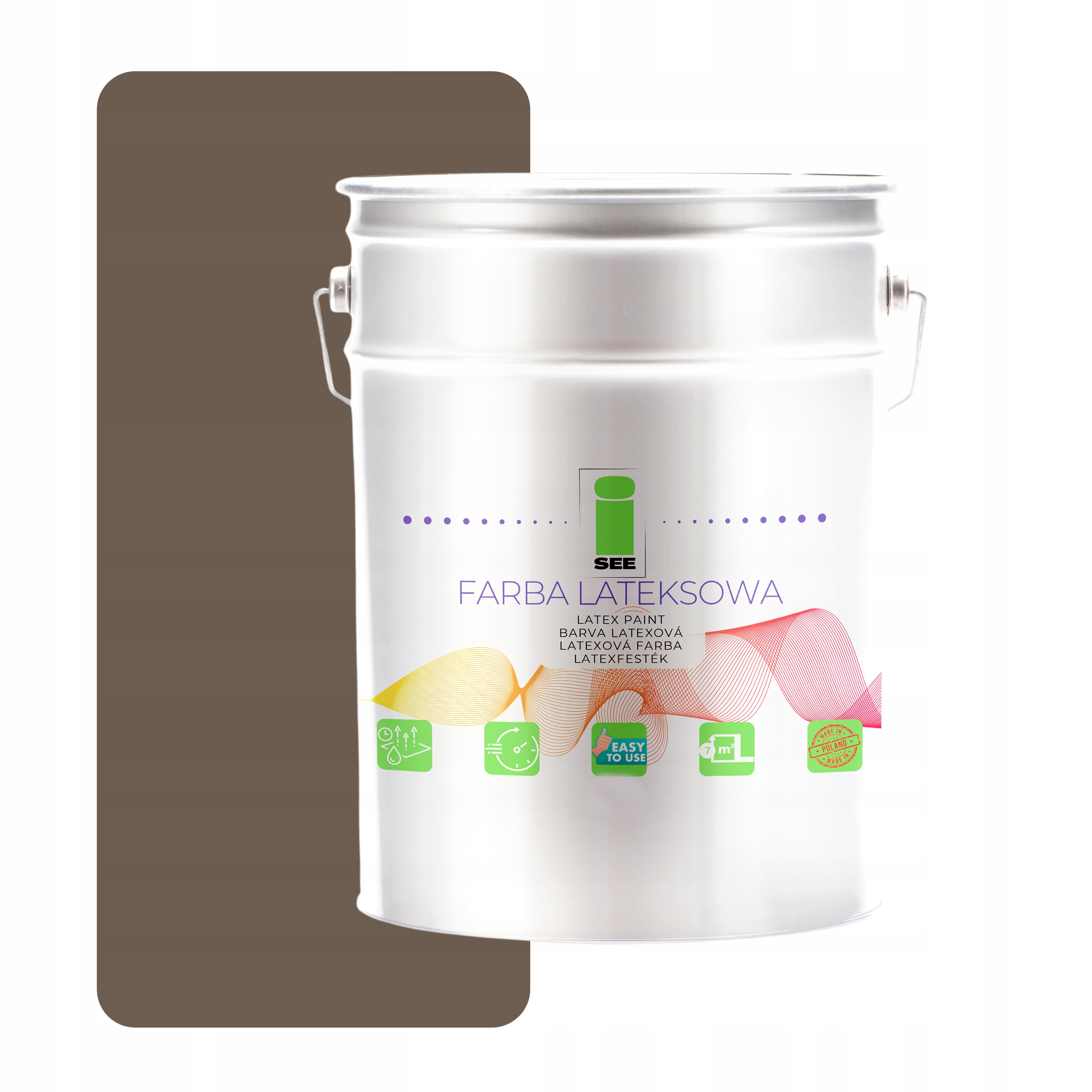 Latexová Farba Na Steny, Priedušná, Hnedá, 10 L, Hypoalergénna