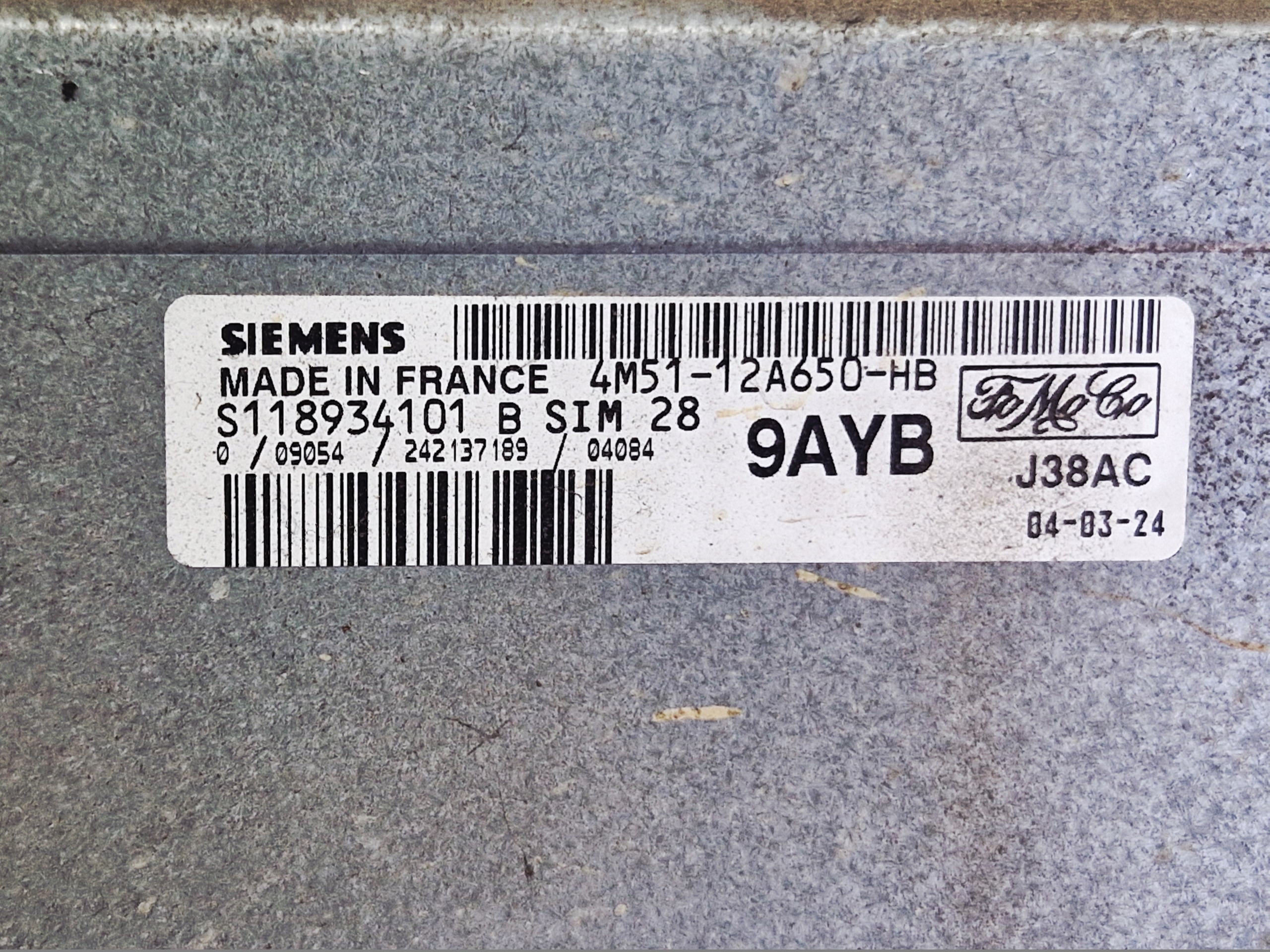 FORD FOCUS C-MAX MK1 1.6 petrol computer control unit of the engine 4M51-12A650-HB