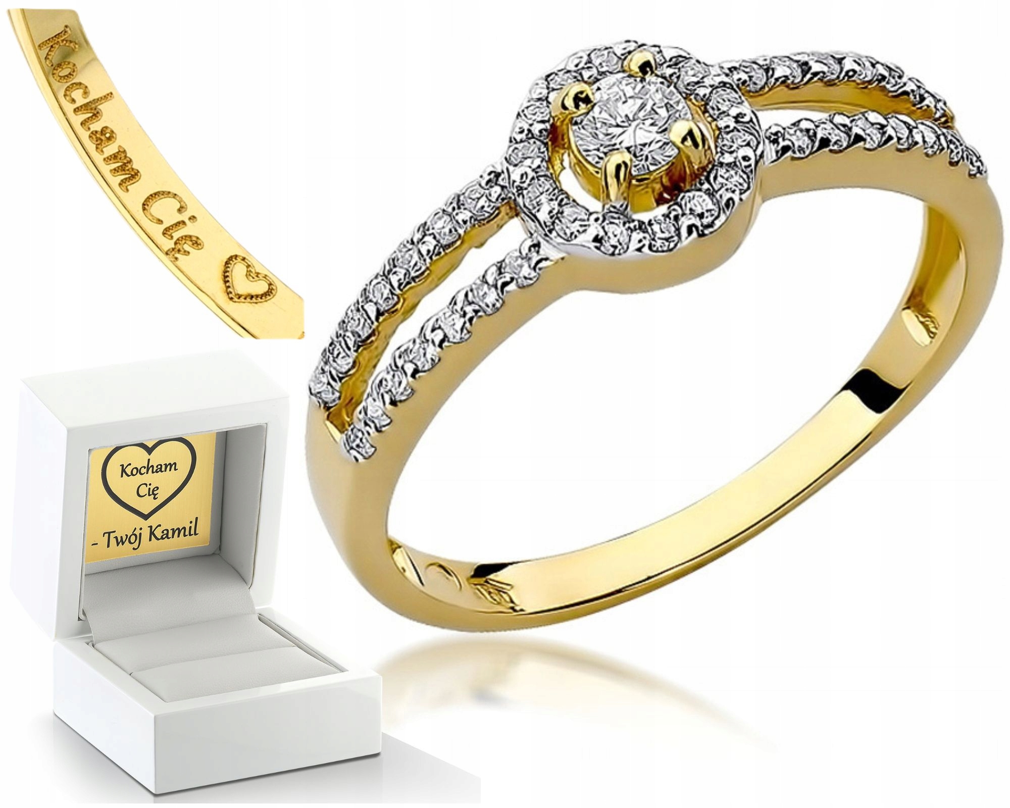 Zlatý Prstýnek S Brilianty 585 Gravírování Bonus