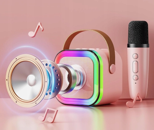 ZESTAW DO KARAOKE mikrofon bezprzewodowy z głośnikiem bluetooth RGB LED Marka bez marki
