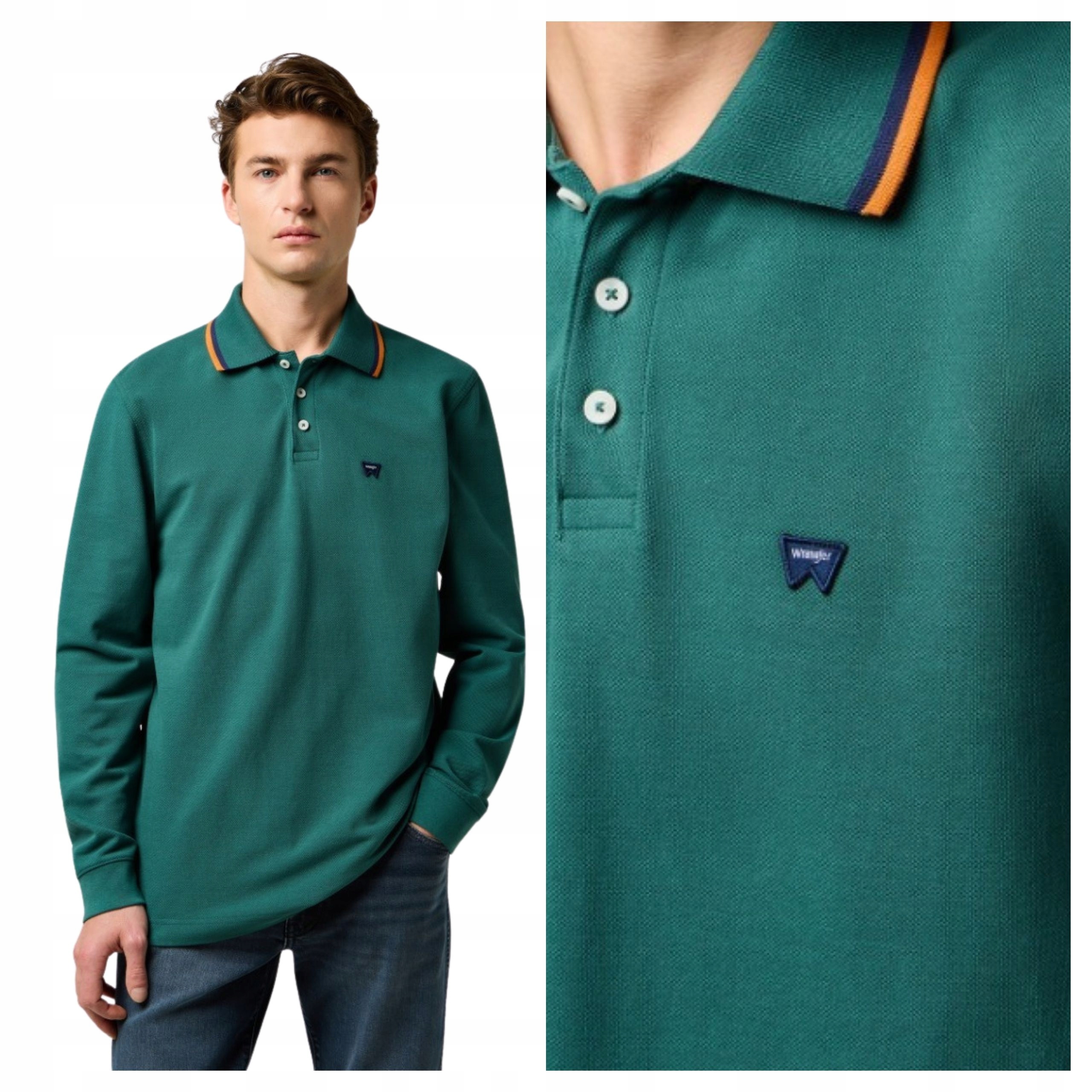 Pánská Polokošile Wrangler Bistro Green Zelená Casual Bavlněná L