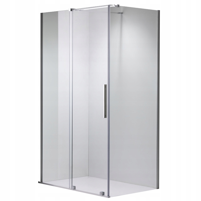 Kabina Prysznicowa 150X80 CM Prostokątna Narożna Chrom Szkło Hartowane 8MM