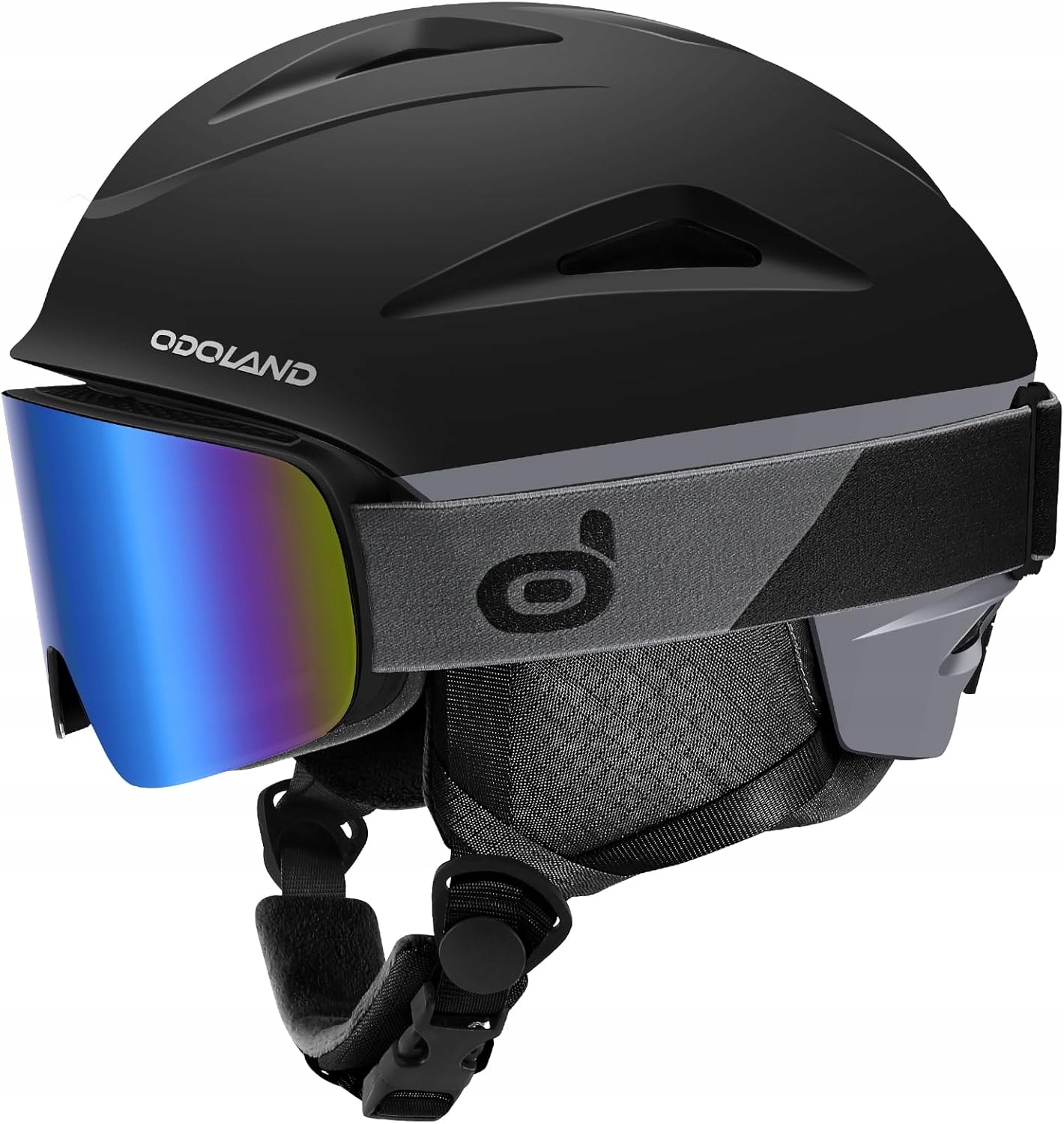 Kask narciarski snowboardowy Odoland z goglami, r.L 59-62cm czarny K1413