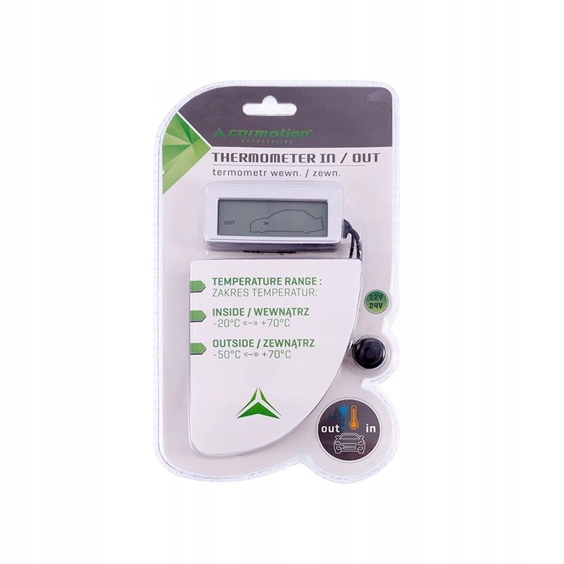 TERMOMETR SAMOCHODOWY LCD WEWNĘTRZNY ZEWNĘTRZNY Marka Carmotion
