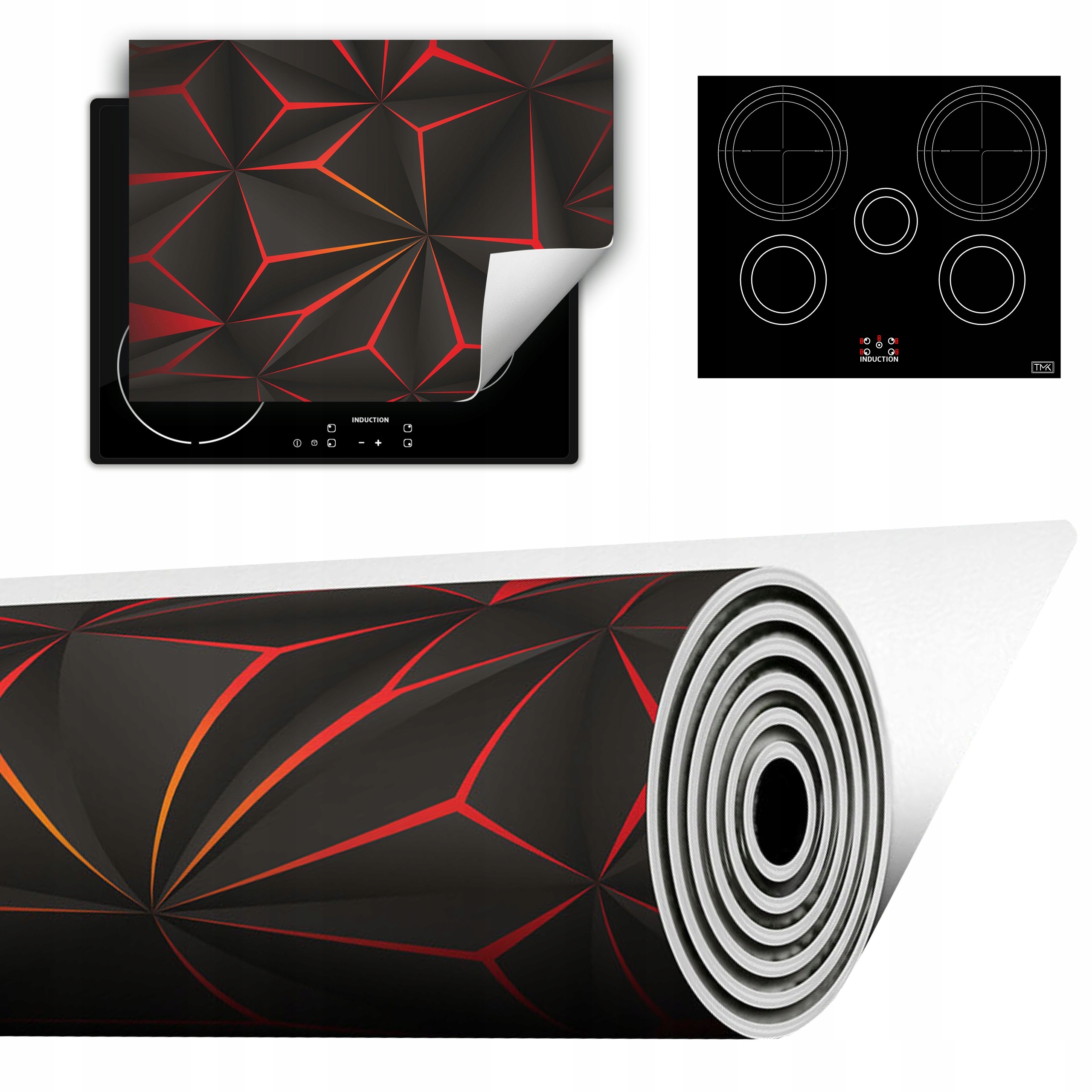 Vinylová Podložka Do Kuchyně Více Místa 70x52 šedo-červená 3D