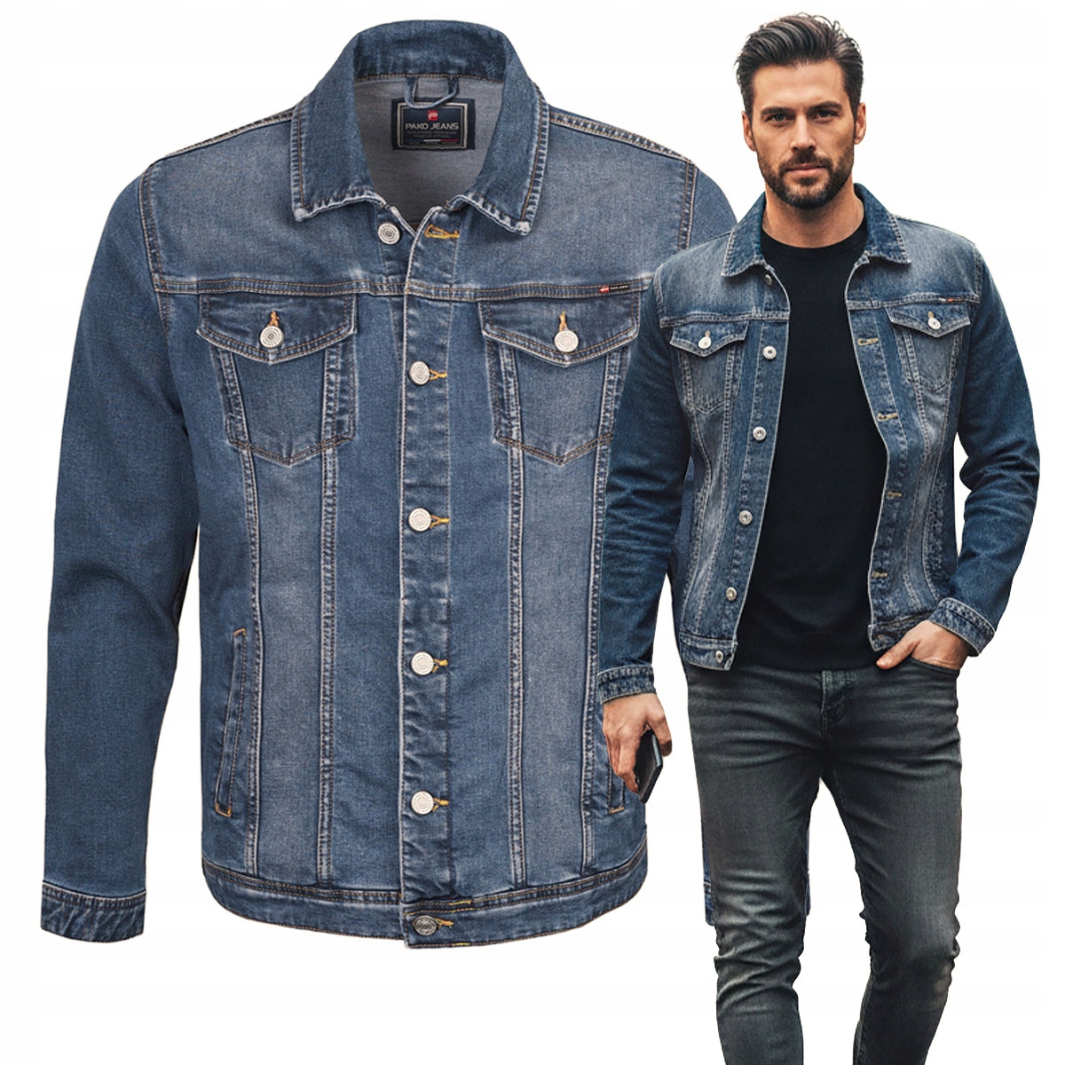 Pánská přechodová džínová bunda Katana Jacob Tmavě Modrá 2XL Pako Jeans