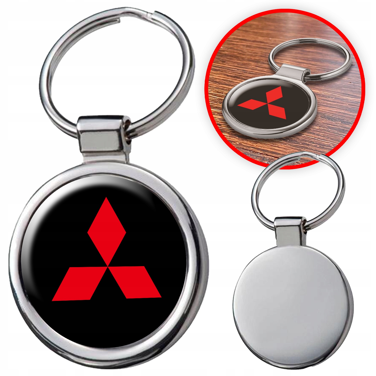 3D Brelok Breloczek Zawieszka do Kluczy z Logo Samochodu Mitsubishi