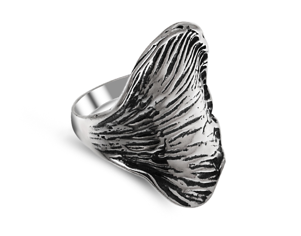 Velký Prstýnek Zdobené Okvětním Květem, Stříbro 925, vel. 17