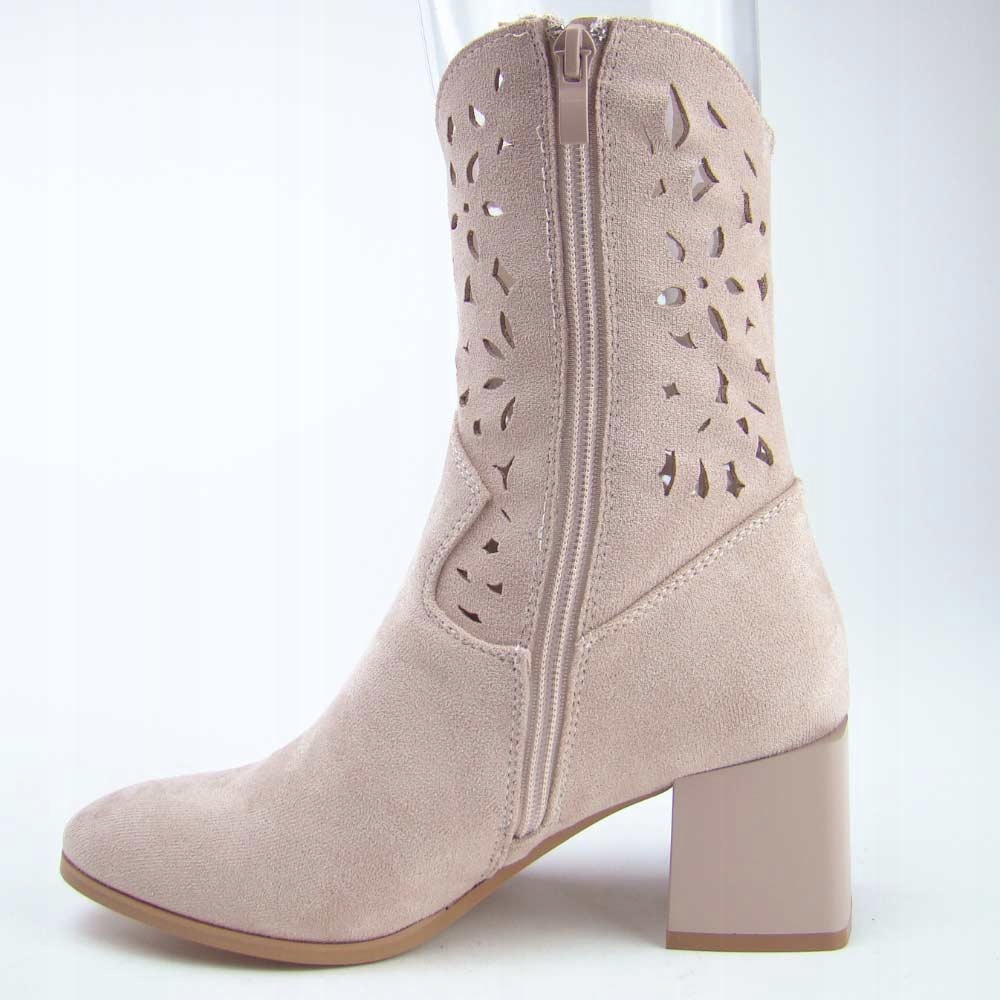 JEZZI ASA217-7 damskie botki ażurowe klocek 39 Rozmiar 39