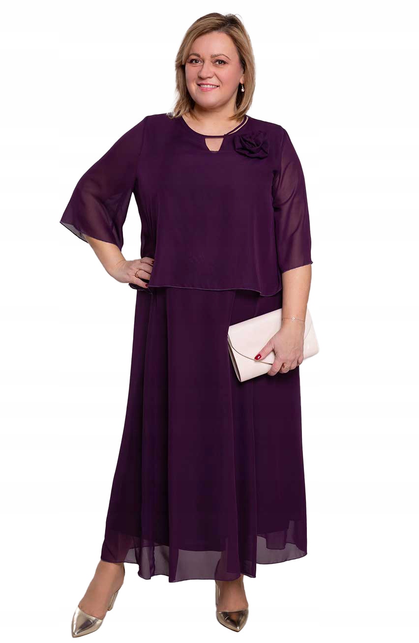 Elegantní fialová šaty s ozdobou 62