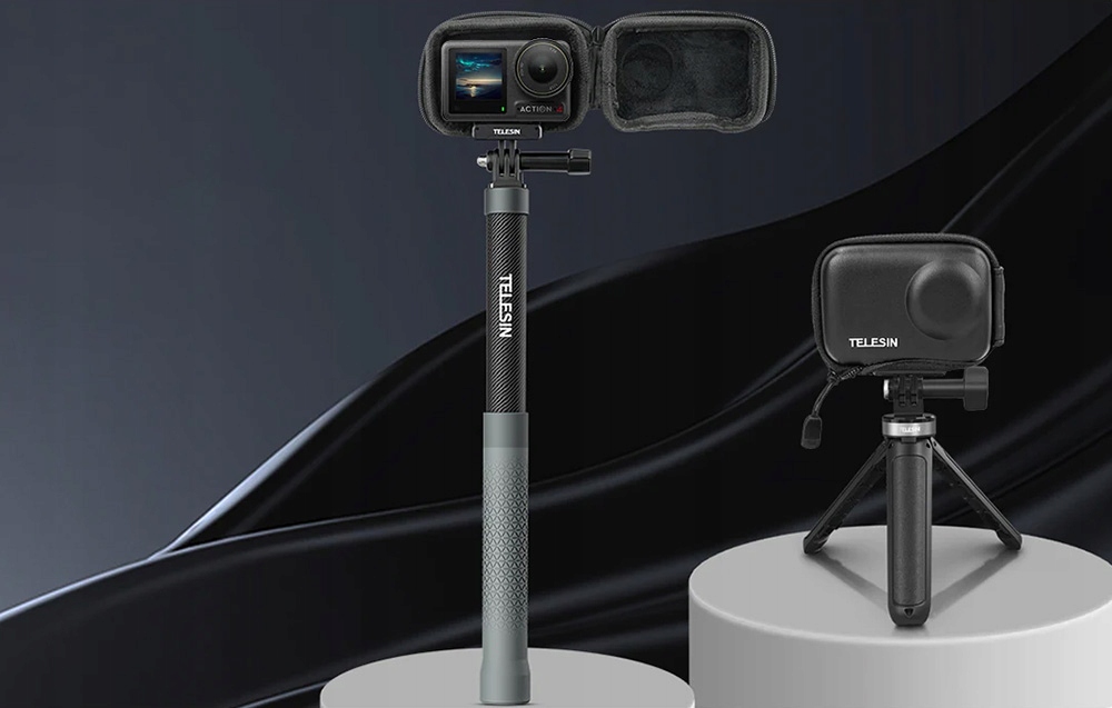 TELESIN TORBA OCHRONNA ETUI DO KAMER SPORTOWYCH FUTERAŁ DO DJI ACTION 3 / 4 Kolor czarny