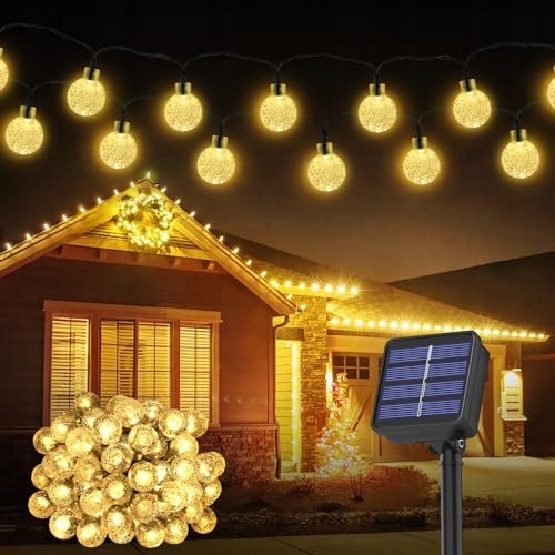 REALKY SOLARNE LAMPKI OGRODOWE GIRLANDA ŻARÓWKI 13.2M 60 LED IP65