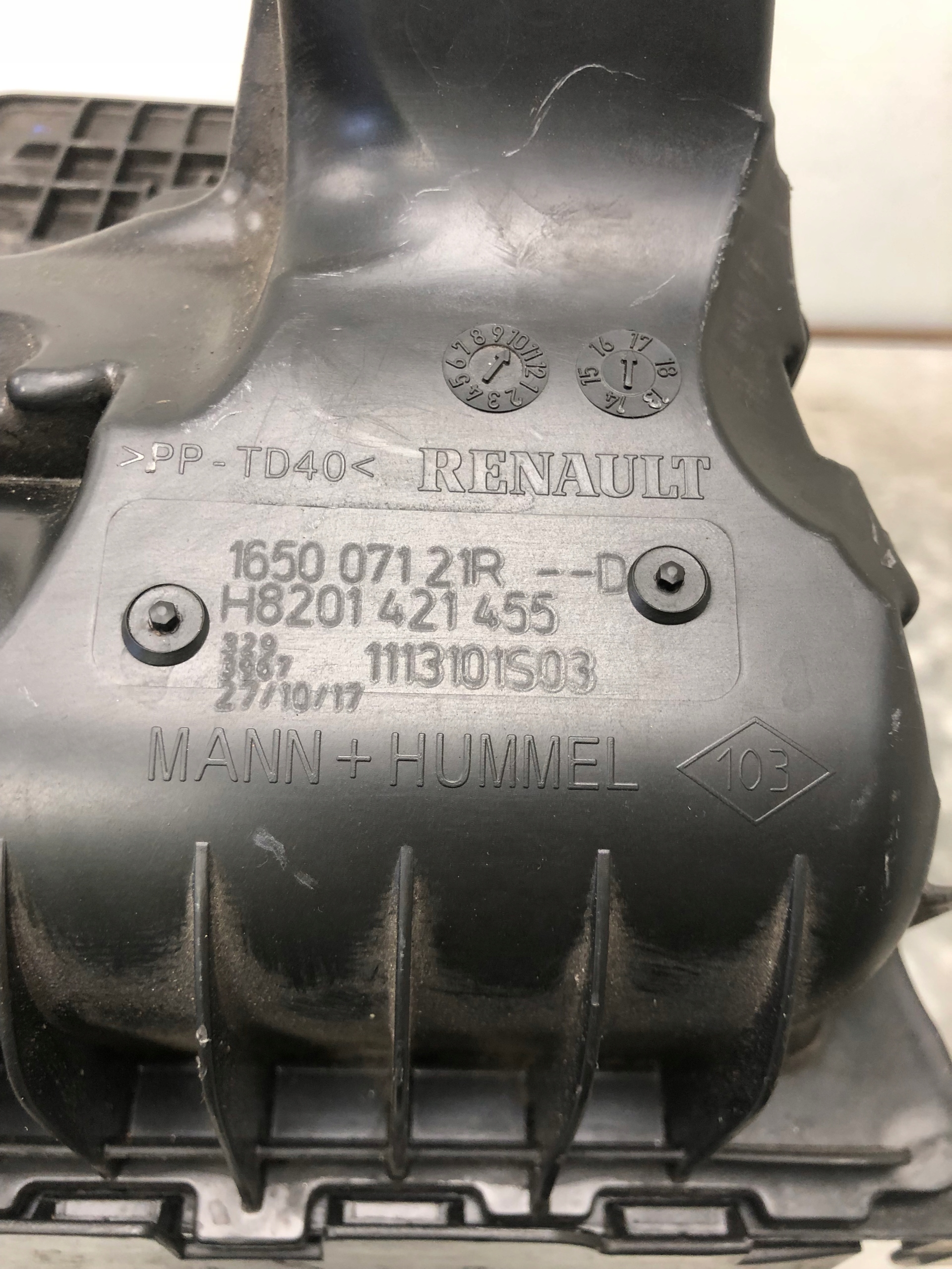 RENAULT TALISMAN 1.6 TCE Gehäuse filter luft 165007121R