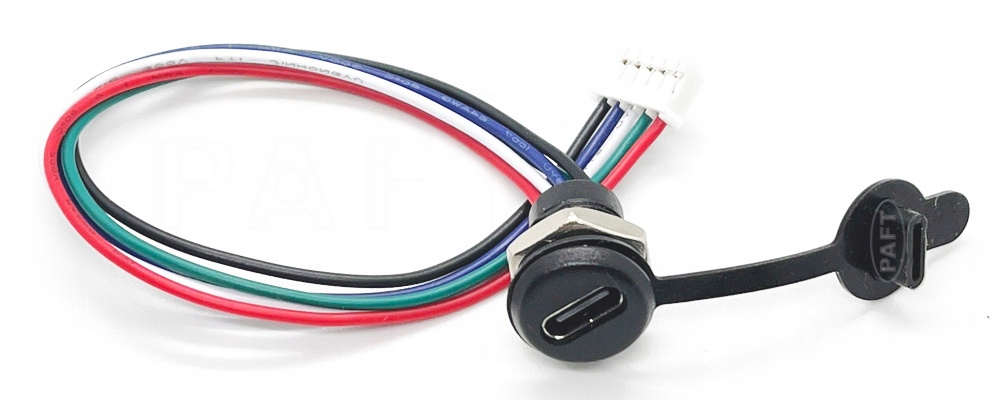 Gniazdo USB C tablicowe panelowe czarne PH2.0 5pin