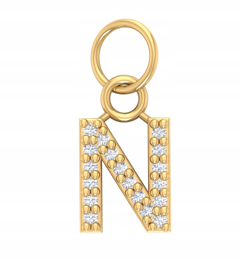 Zlatý Přívěsek Zdobený Písmenem PR.585 Abeceda