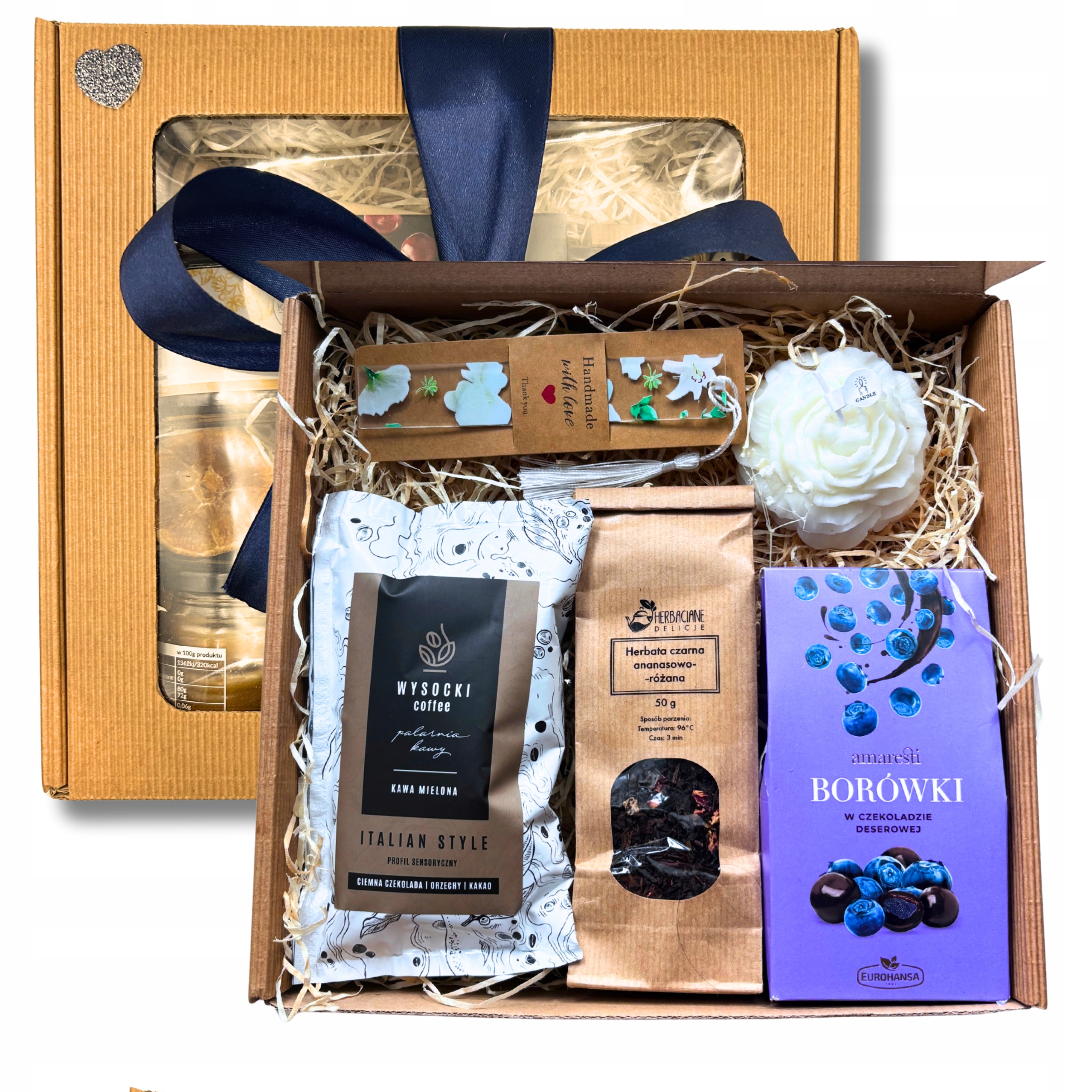 Levně Dárková Sada Dárek Káva Čaj Záložka Sójová Svíčka Dárková