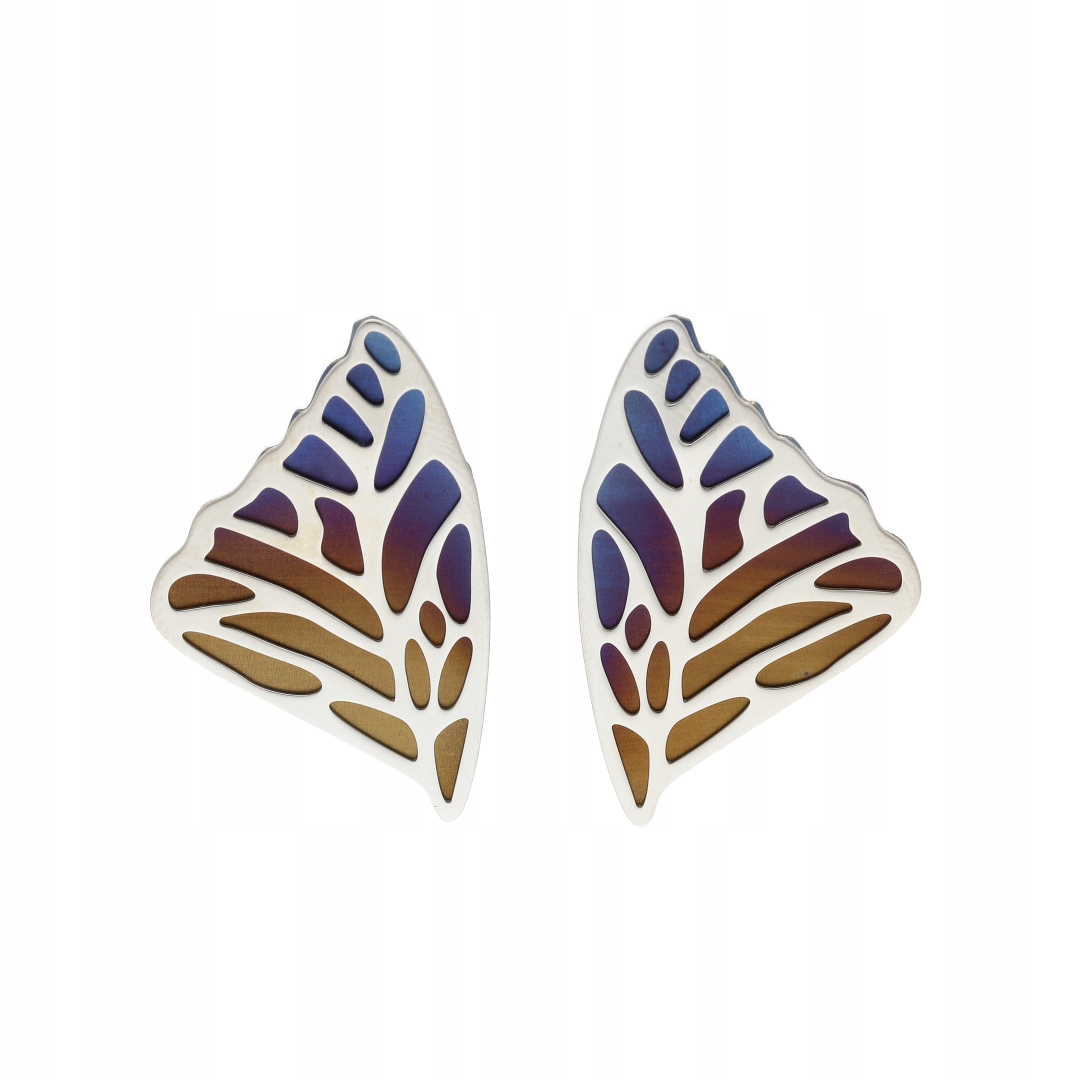 Náušnice křídla motýla titan stříbro rhodiované