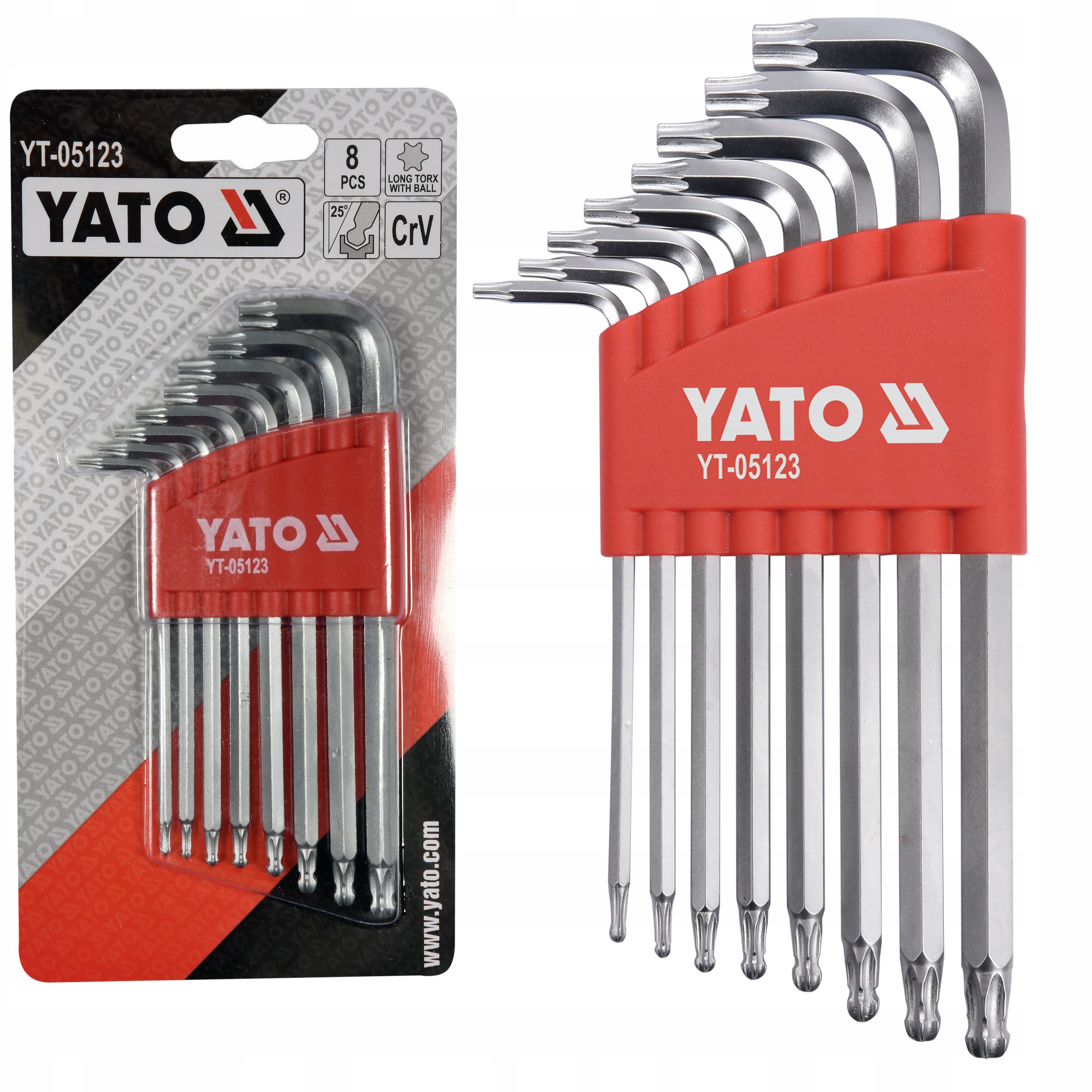 

Zestaw Kluczy Torx Z Kulką Długie 8CZ. T9-T40 Yato
