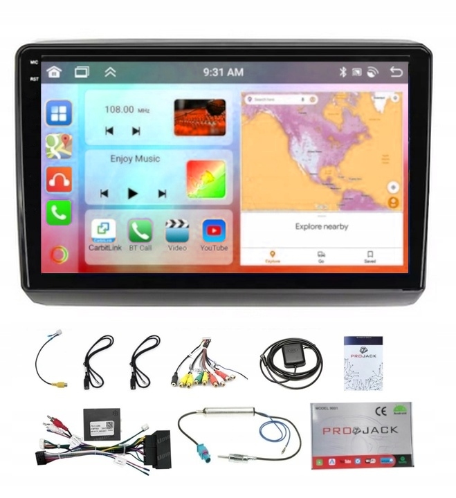 Navigační Rádio Gps Android Citroen Jumper 2015-2023 Carplay Wifi 4GB 64GB