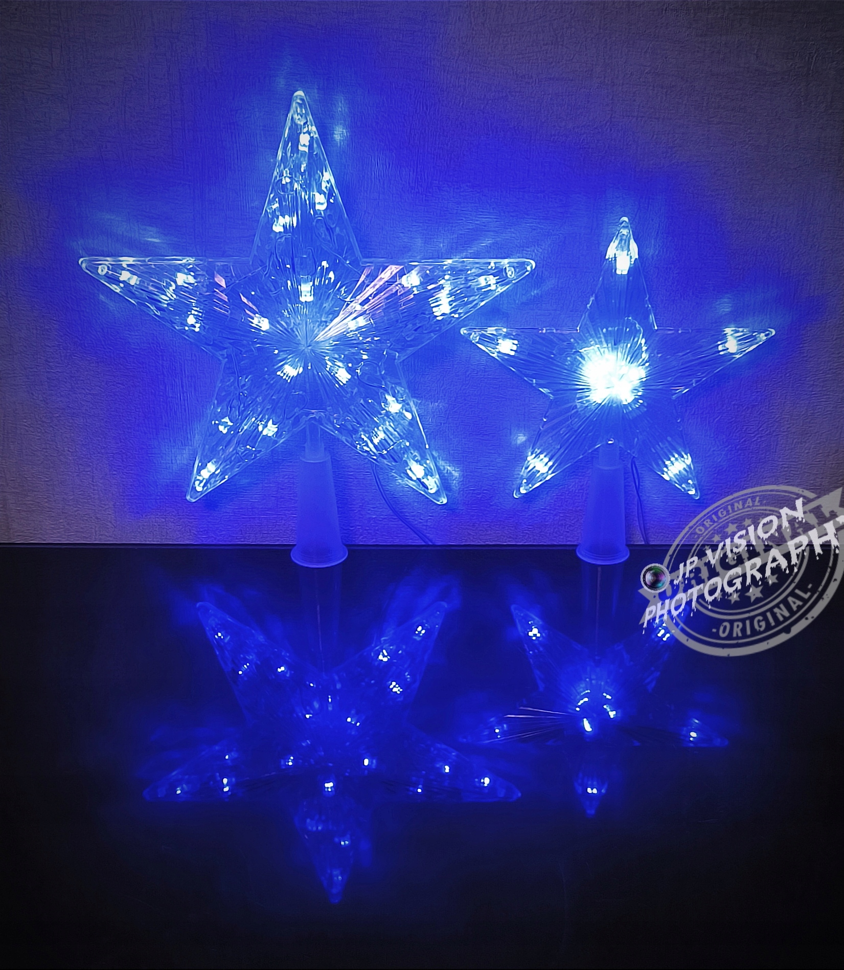 

Gwiazda Led Czubek Choinkę Ozdoba Lampki Niebieska