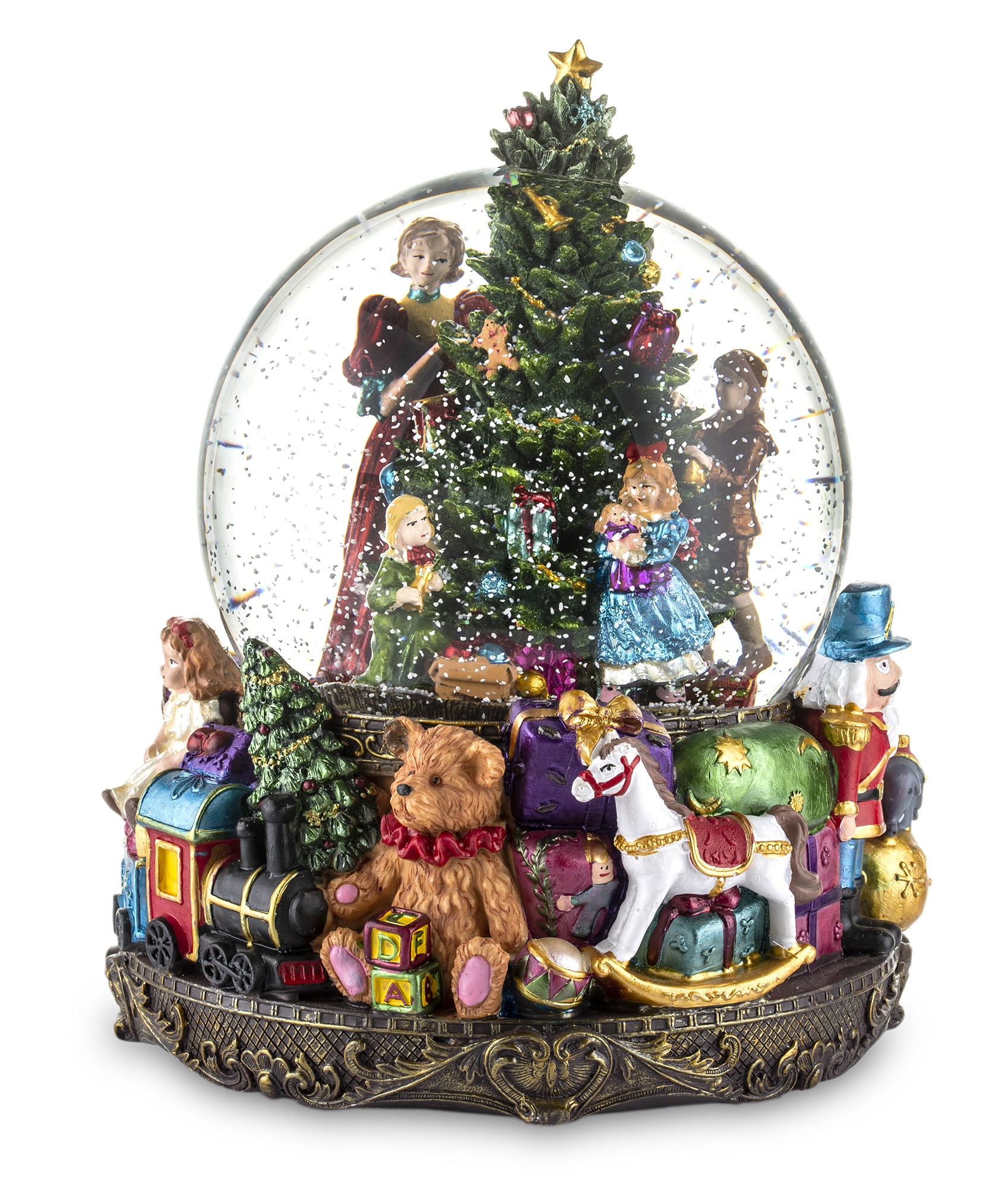 Vianočná Hracia Skrinka Sklenená Led svietiaca guľa Sviatky Vianoce