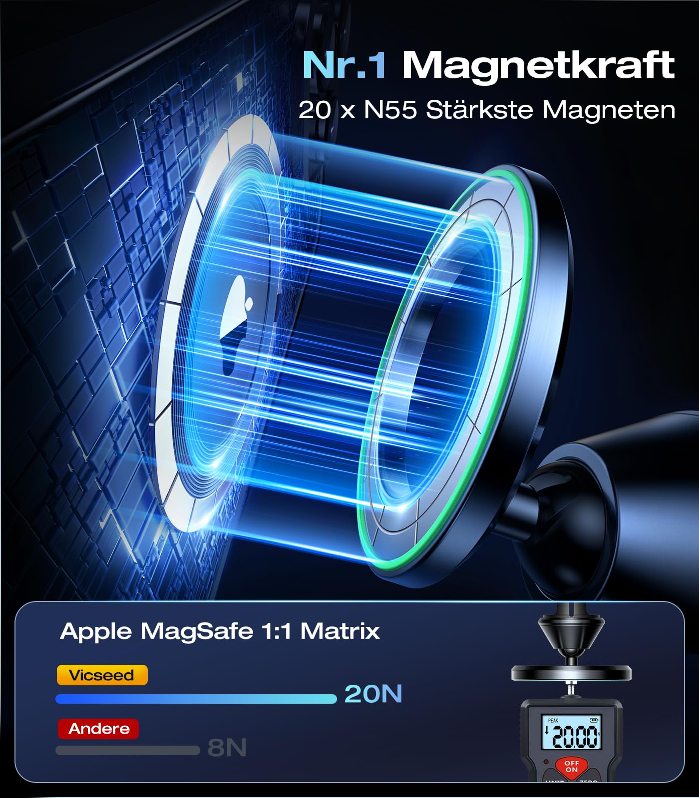VICSEED Magnetyczny Uchwyt Samochodowy Do iPhone Android Metalowy Klips — miniatura 8
