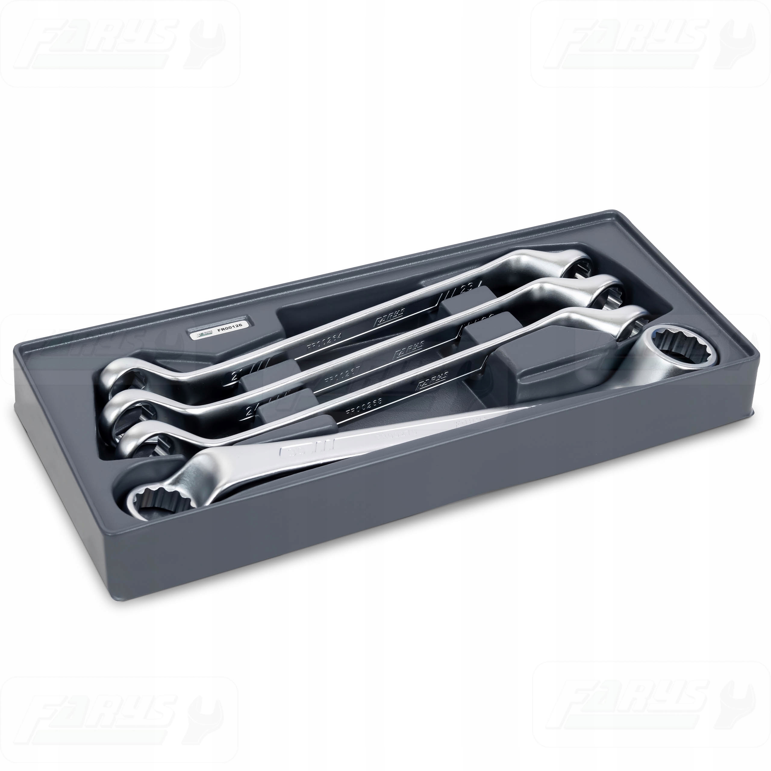 Sada ohnutých očkových klíčů 4 ks. Vložka do vozíku na nářadí Farys