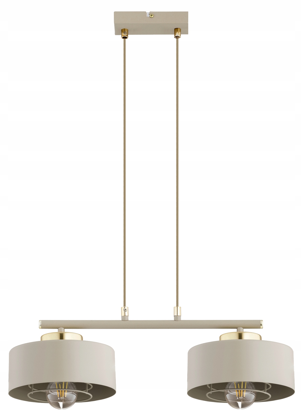 Lampa Wisząca Sufitowa Plafon Żyrandol Beżowa Ecru Loft Edison