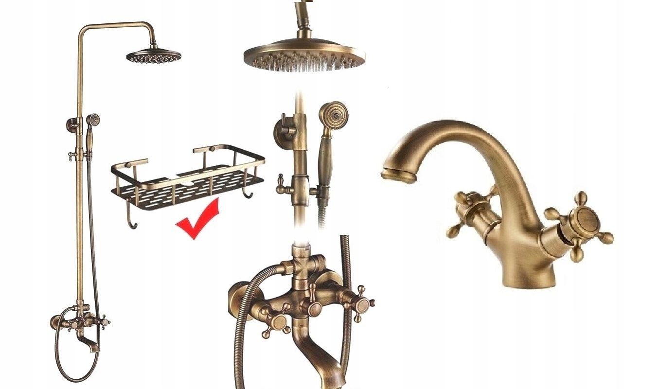 Kúpeľňová batéria Old Retro Mosadz sada